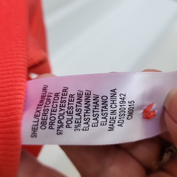NWT Adrianna Papell Mini Rib Crop Button Back Knit Top Coral Sz L - Picture 8 of 9